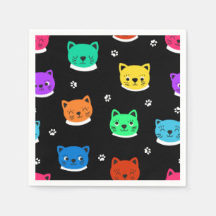 Guardanapo De Papel Ilustração de gato animado