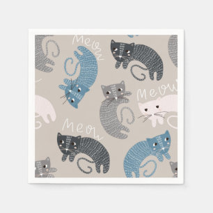 Guardanapo De Papel Ilustração de gato de desenho animado