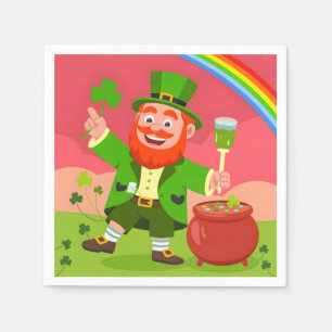 Guardanapo De Papel Ilustração de Leprechaun do Dia de São Patrício