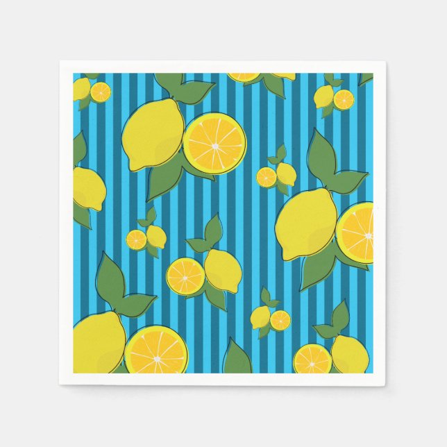 Guardanapo De Papel Ilustração de limões (Frente)