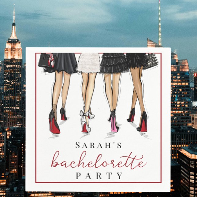 Guardanapo De Papel Ilustração de Moda de Despedida de Solteira na Cid (Criador carregado)