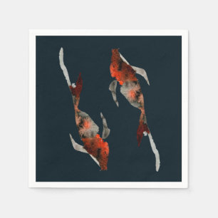 Guardanapo De Papel Ilustração de peixe coi de aquarela