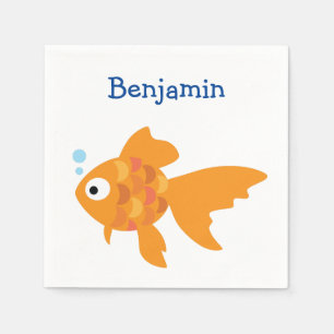 Guardanapo De Papel Ilustração de Peixe Dourada Amigável