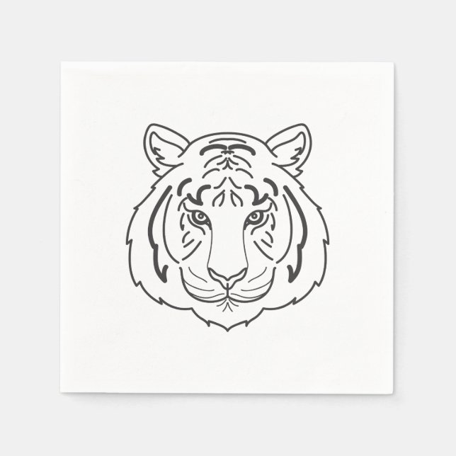 Guardanapo De Papel Ilustração de Tigre (Frente)
