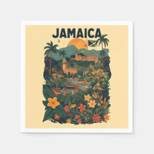 Guardanapo De Papel Ilustração de viagem Jamaica em estilo retrô