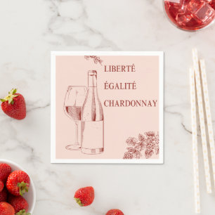 Guardanapo De Papel Ilustração de Vinho Engraçado Liberté Égalité Char