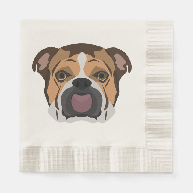 Guardanapo De Papel Ilustração do Bulldog Inglês (Frente)
