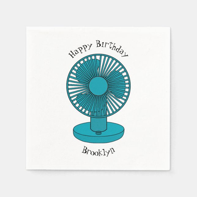 Guardanapo De Papel Ilustração do desenho do ventilador (Frente)