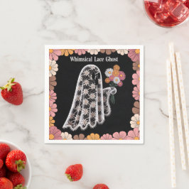 Guardanapo De Papel Ilustração do Fantasma do Lace Whimsical com Flora