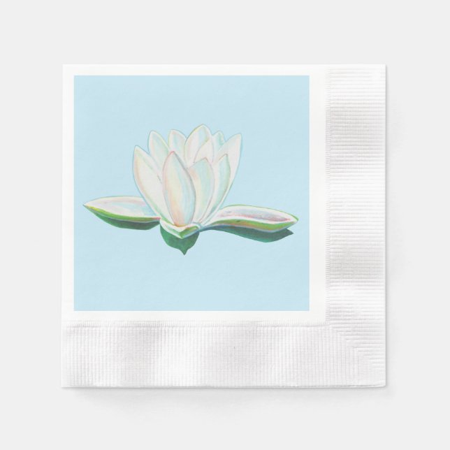 Guardanapo De Papel Ilustração do Lotus Branco (Frente)