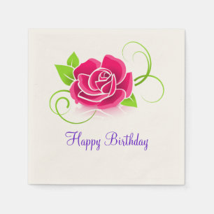 Guardanapo De Papel Ilustração do rosa do rosa do feliz aniversario