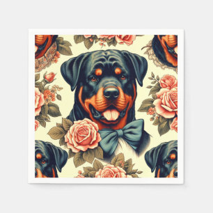Guardanapo De Papel Ilustração do Rottweiler Retro