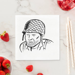 Guardanapo De Papel Ilustração do Soldado Americano