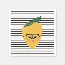 Guardanapo De Papel Ilustração engraçada de desenho animado de limão a