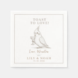 Guardanapo De Papel Ilustração Esboço Personalizado de Casamento de Ca