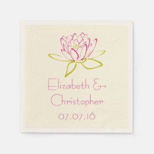 Guardanapo De Papel Ilustração Personalizada da Flor de Lotus / Lily d