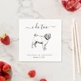 Guardanapo De Papel Ilustração personalizada de cachorro de casamento 