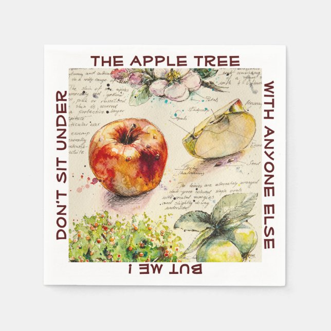 Guardanapo De Papel Ilustração Pintada EVE da Maçã (Frente)