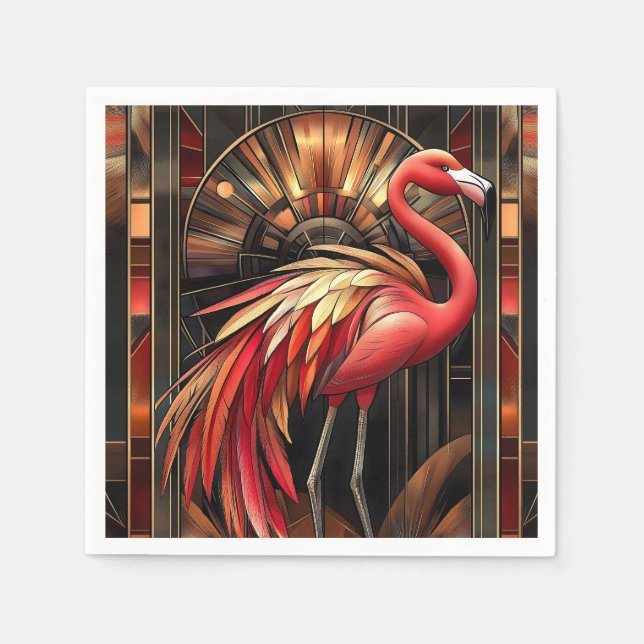 Guardanapo De Papel Ilustração Vibrante de Deco Flamingo (Frente)