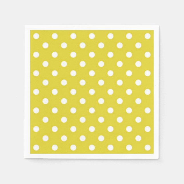 Guardanapo De Papel Ilustrador de Padrões de Ponto do Bolinhas Amarelo (Frente)