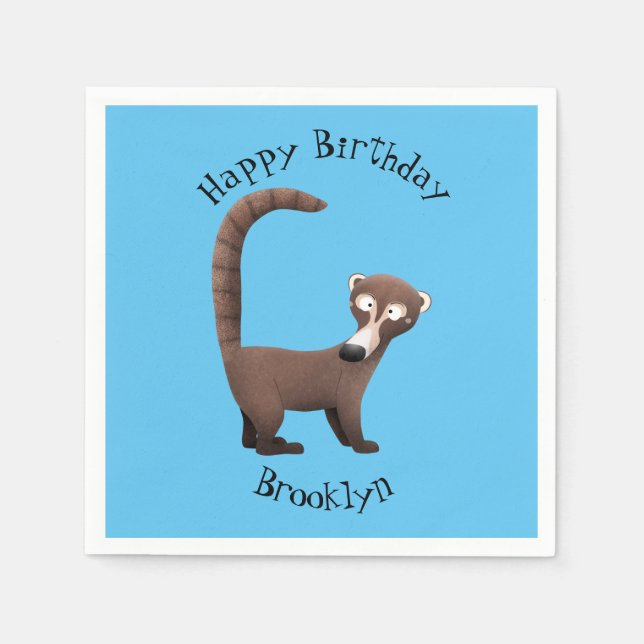 Guardanapo De Papel Imagem curiosa e engraçada de desenho animado de c (Frente)