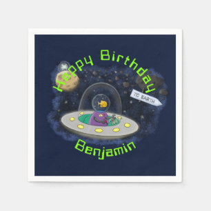 Guardanapo De Papel Imagem de desenho animado de navio espacial OVNI d