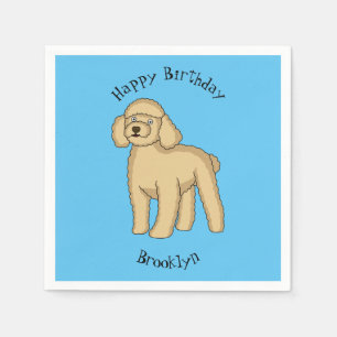 Guardanapo De Papel Imagem de desenho animado de poodle marrom feliz