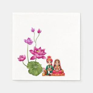 Guardanapo De Papel Imagem de Lotus, Noiva e noivo