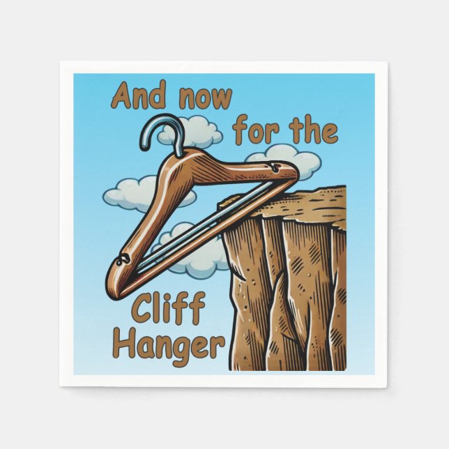 Guardanapo De Papel Imagem divertida de Cliff Hanger com Reprodução de (Frente)