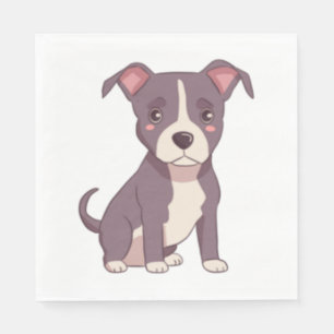 Guardanapo De Papel Imagem do belo pit bull terrier kawaii americano