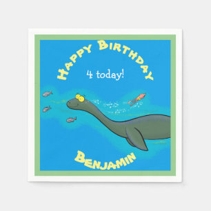 Guardanapo De Papel Imagem do desenho animado de plesiossauro, monstro