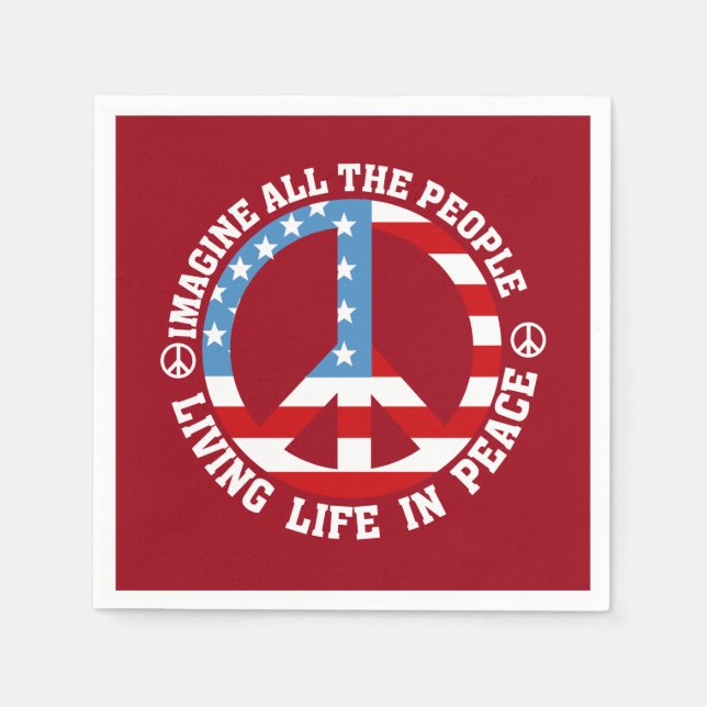 Guardanapo De Papel Imagine a paz (Frente)