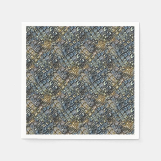 Guardanapo De Papel Imitação da pele de crocodilo. Impressão animal. (Frente)