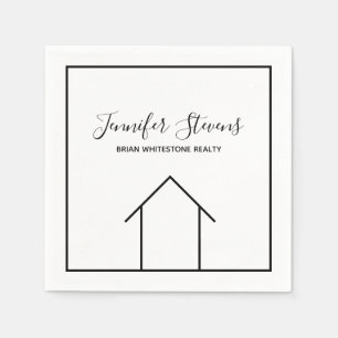 Guardanapo De Papel Imóveis Open House Black White Realer