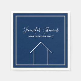 Guardanapo De Papel Imóveis Open House Marinho Blue Company Marketing