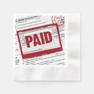 Guardanapo De Papel imposto sobre o rendimento PAID carimbo vermelho