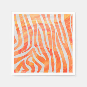 Guardanapo De Papel Impressão alaranjado e branco da zebra