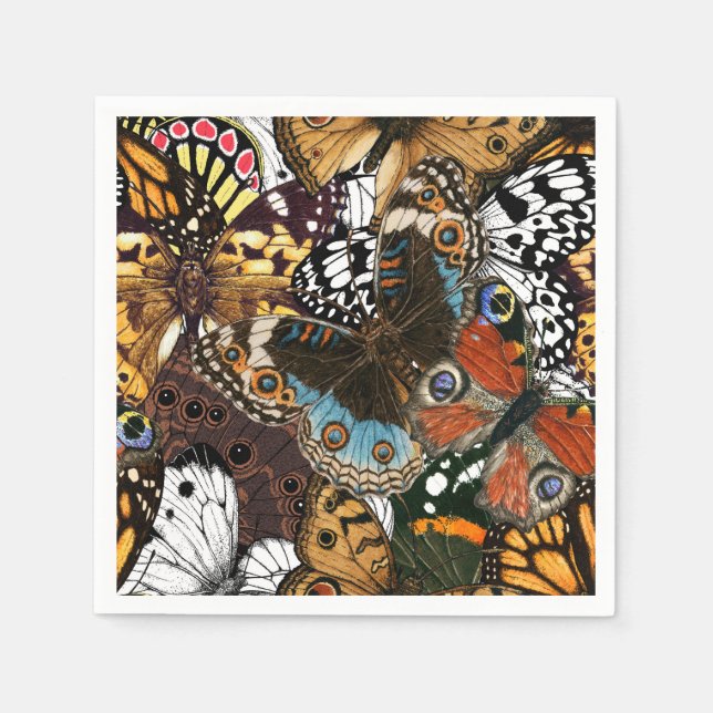 Guardanapo De Papel Impressão animal. Asas de borboleta. (Frente)