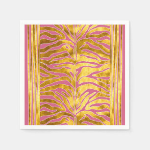 Guardanapo De Papel Impressão animal, faixas de tigre em ouro, escamas