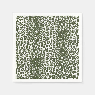 Guardanapo De Papel Impressão branca e verde-escura moderna para o leo