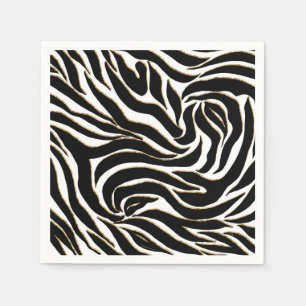Guardanapo De Papel Impressão branca Elegante de Zebra Dourada Negra