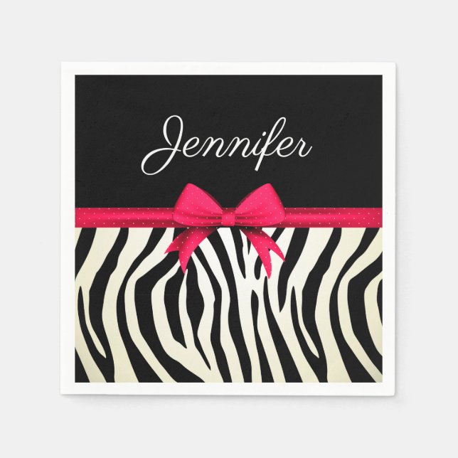 Guardanapo De Papel Impressão da zebra (Frente)