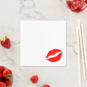 Guardanapo De Papel Impressão de Beijo Vermelho Brilhante