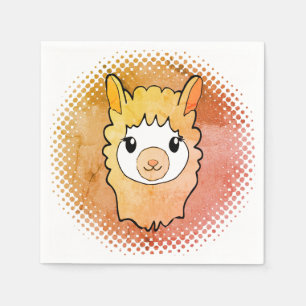 Guardanapo De Papel Impressão de desenho do rosto bonito Llama
