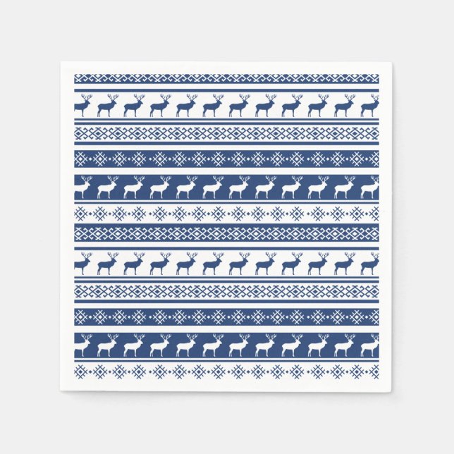 Guardanapo De Papel Impressão de Feriado de Veado Escandinavo (Frente)