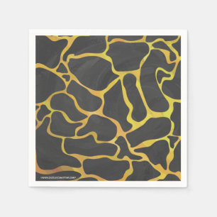 Guardanapo De Papel Impressão de Girafa Preto e Amarelo