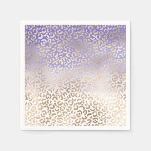 Guardanapo De Papel Impressão de Leopardo de Ombro Dourado Roxo