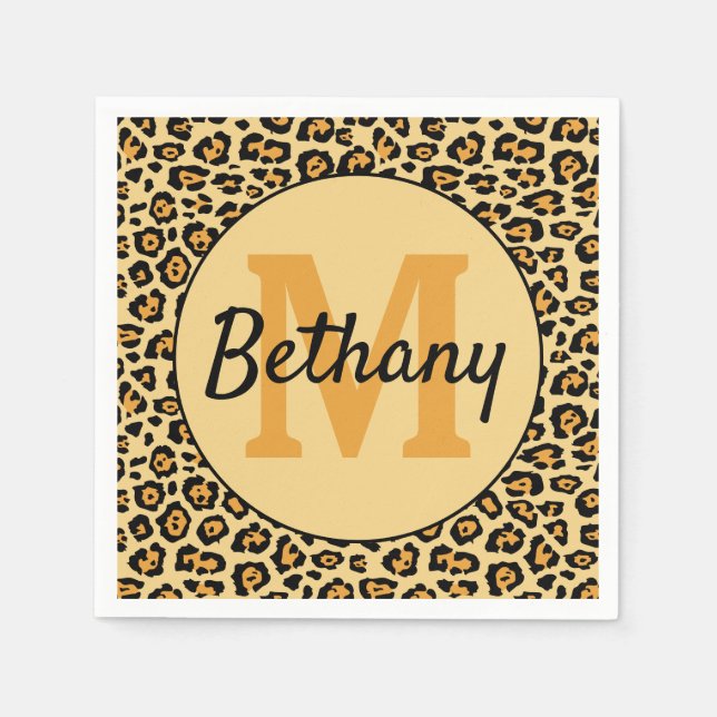 Guardanapo De Papel Impressão de leopardo personalizada  (Frente)