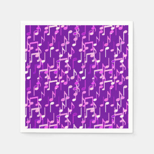 Guardanapo De Papel Impressão de Notas Musicais - violeta, roxo, múl