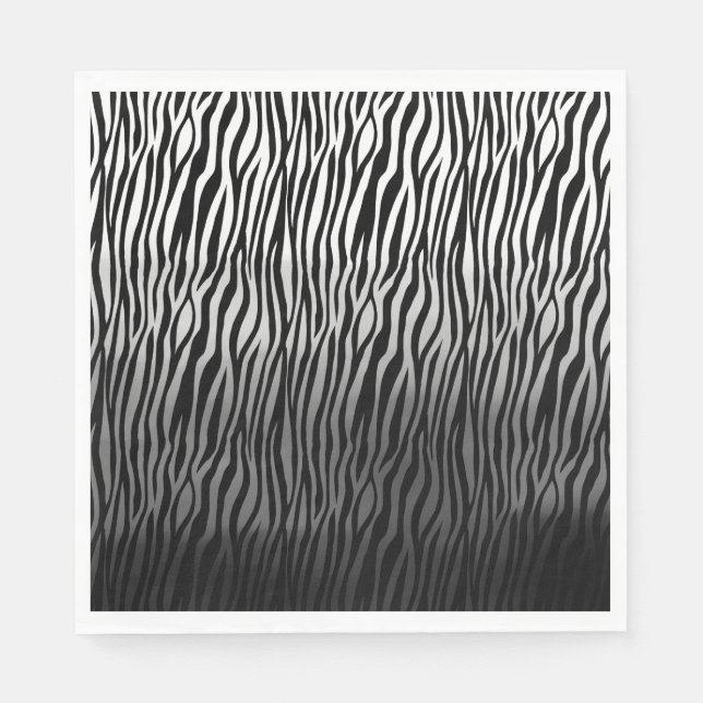 Guardanapo De Papel Impressão de Ombro Zebra Branco Preto (Frente)